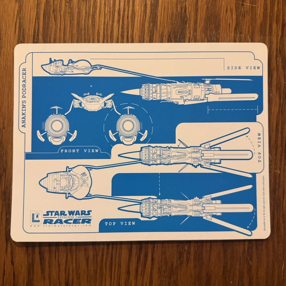 NO GAME Star Wars Episode 1: Racer Limited Edition Box Manual Poster Schematics